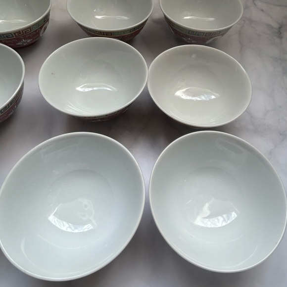 Red Mun Shou Chinese Bowls - Price per Bowl - Picture 11 of 13